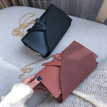 

PinShang Women Single Shoulder Chain Bag Unique Matte Satchel PU Leather Cross-body Fashion Bag