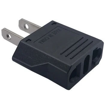 

5pcs Black 2p Copper CE AC electrical power AU EU turn to US mini Plug adapter American japan Converter plug 125V 250V 6A