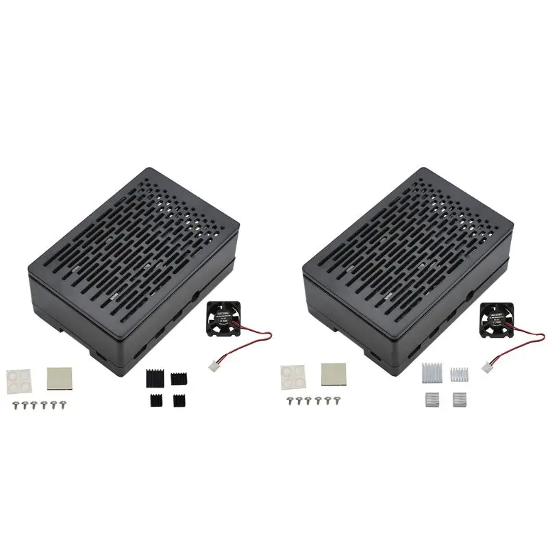 1 комплект ABS защитный чехол Корпус с охлаждающим вентилятором для Raspberry Pi 4B