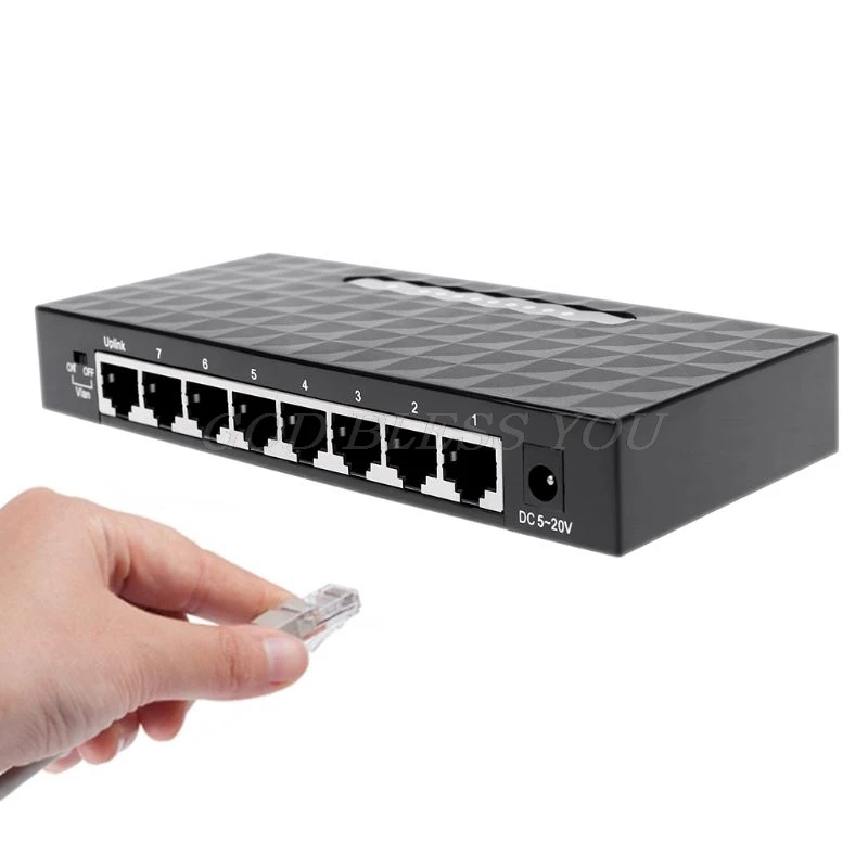8-Порты и разъёмы Ethernet сетевой коммутатор gigabit хаб настольное мини Быстрая зарядка сетевой коммутатор адаптер