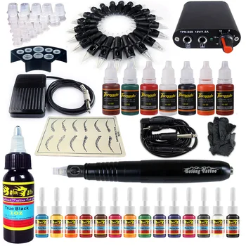 

Professional Rotary Pen Tattoo Kit 6 Color Immortal Tattoo Inks Set RCA Body Art Tools Set Tattoo Permanent Makeup Tattoo set