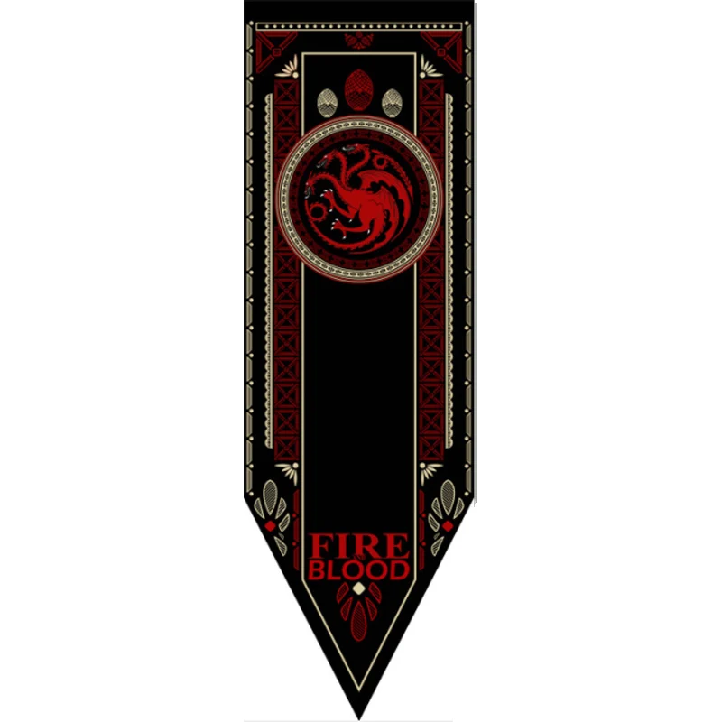 Targaryen Домашний декор Игра престолов Баннер Дом Старк Тулли Таргариен Ланнистер Баратеон Болтон получили украшения флаги - Цвет: Targaryen