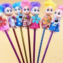 10 шт./лот модная мультяшная кукла шариковая ручка Шляпа платье девушка Хрустальная ручка студенческий подарок