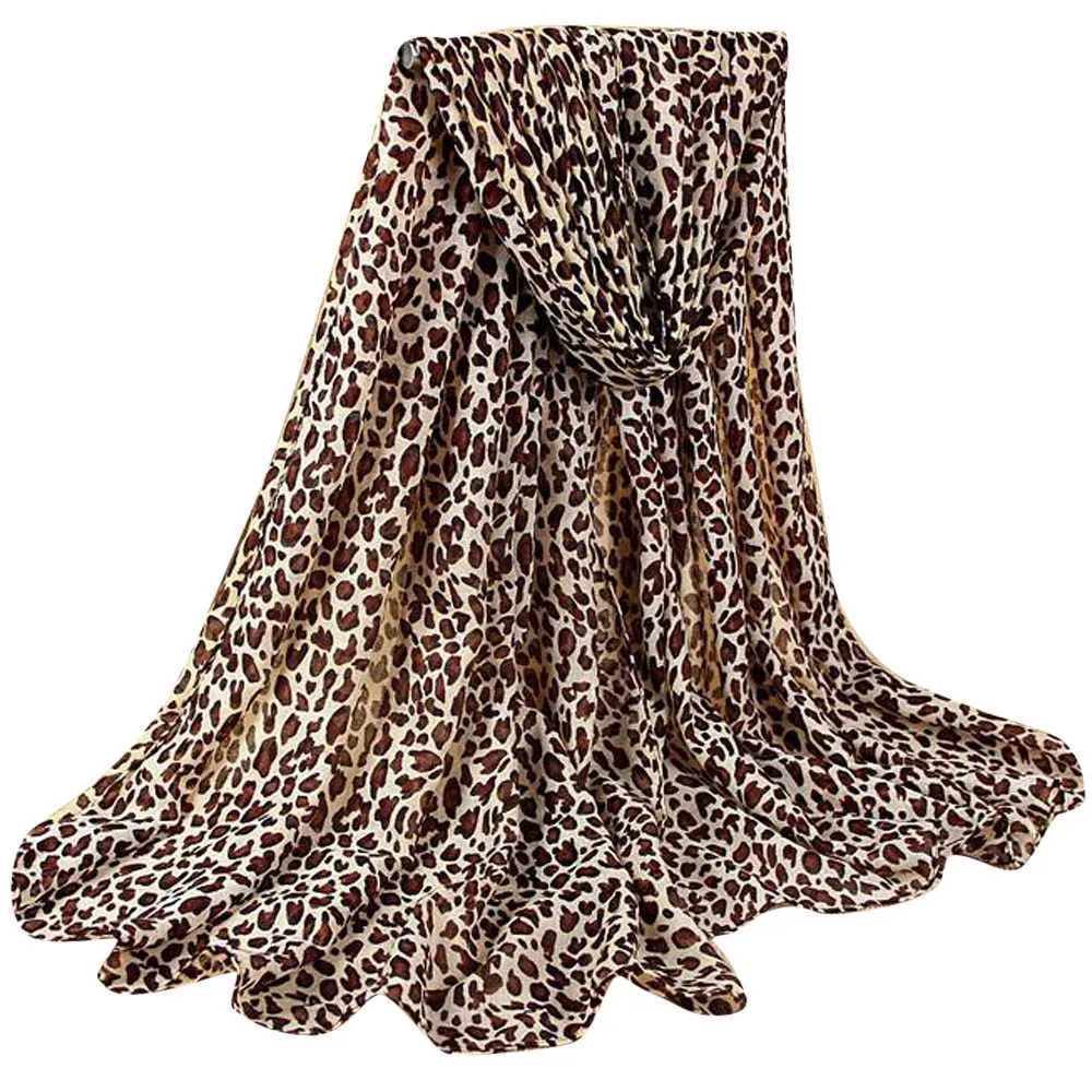 Осенне-зимний женский Классический Леопардовый шарф из хлопка и льна Модный Дикий солнцезащитный пляжный шарф Дешевле#1005 - Цвет: E