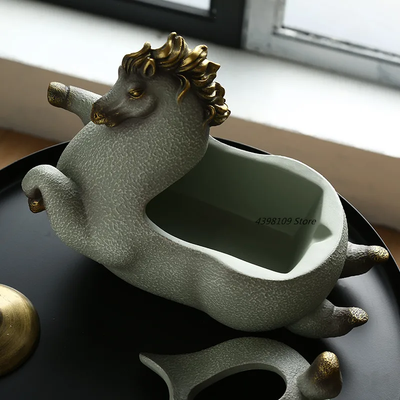 Европейская роскошная тканевая коробка lucky horse, креативная статуя животного, смоляная тканевая коробка с лошадью, милая собачка, тканевая коробка, бытовая тканевая коробка
