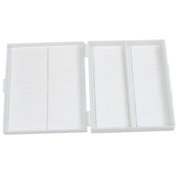 

20cm x 16cm White Plastic Rectangular 100 Slides Microscope Box