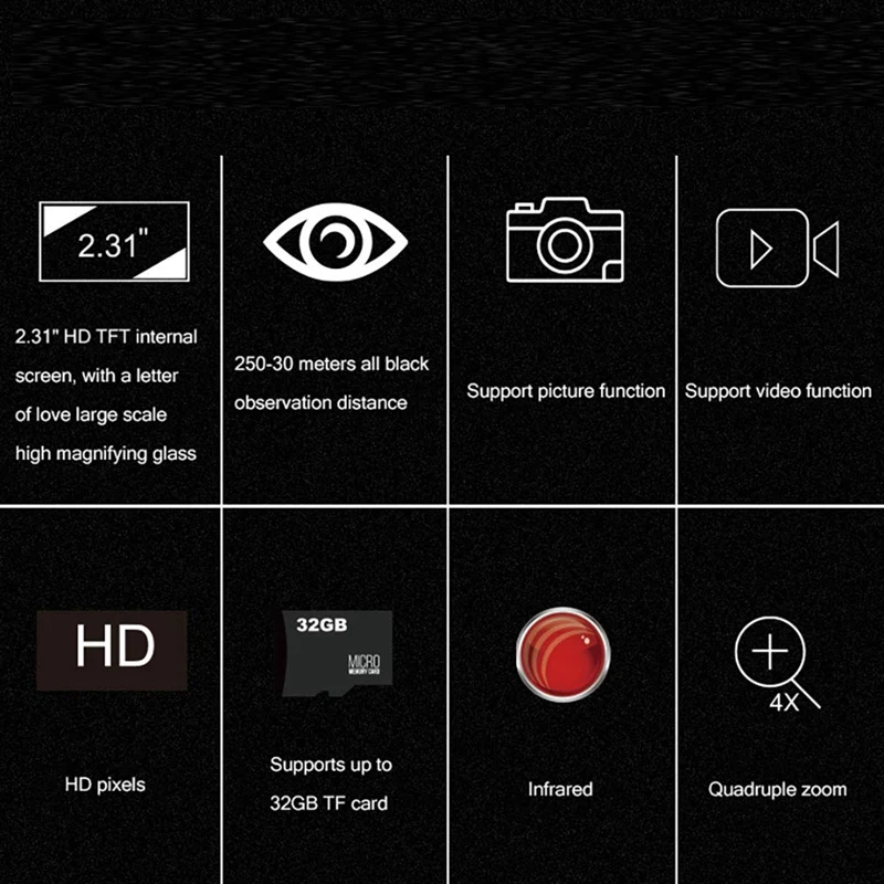  Binocular Night-Vision Telescope 720P HD Digital Infrared Hunting with 2.31 inch TFT LCD and 3X Mag