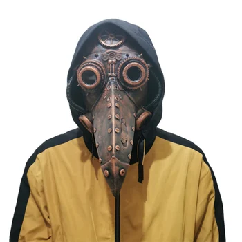 

Halloween Cosplay Props Party Masks Funny Medieval Steampunk Plague Doctor Bird Mask Latex Punk Cosplay Masks Beak #2
