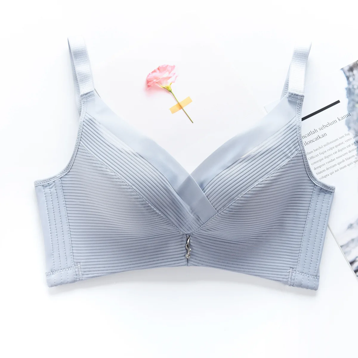 Плюс размер женский бюстгальтер пуш-ап Bralette Mujer женский s удлиненный сексуальный Интимная одежда женская одежда Brallete бюстгальтеры для женщин - Color: blue