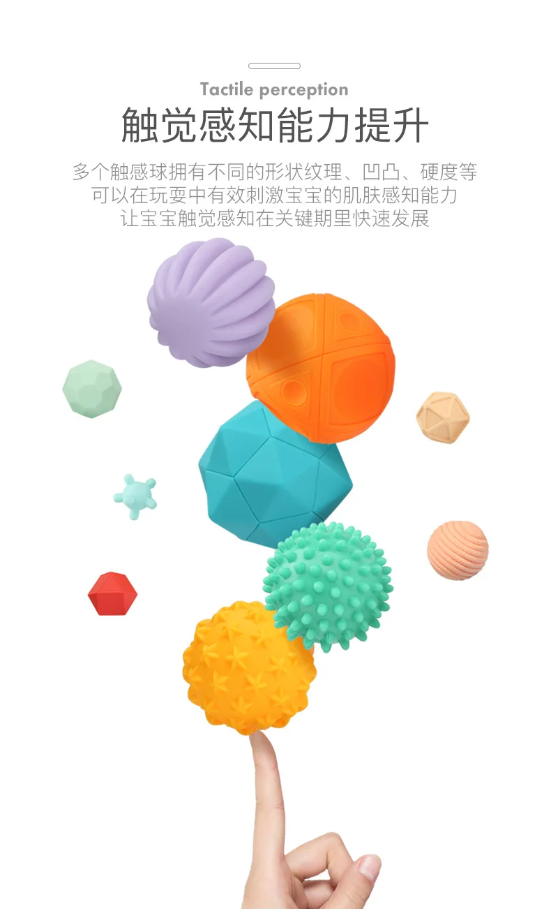 Beiens New Products Hand Ball Toy Infant Manhattan Baby Soft Silcone Tactile Massage Sense of Touch Ball Training B278