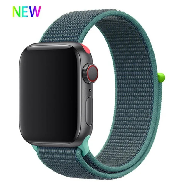 Последняя нейлоновый ремешок für apple watch группа 4 44 мм/40 мм, correa apple watch 3 42 мм/38 мм iwatch серии 4/3/2 bunte stecker чехол для телефона на руку - Цвет ремешка: Spearmint green 3hit