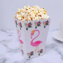 6 шт. коробка для попкорна Фламинго контейнер для полдника попкорн картонные коробки для конфет