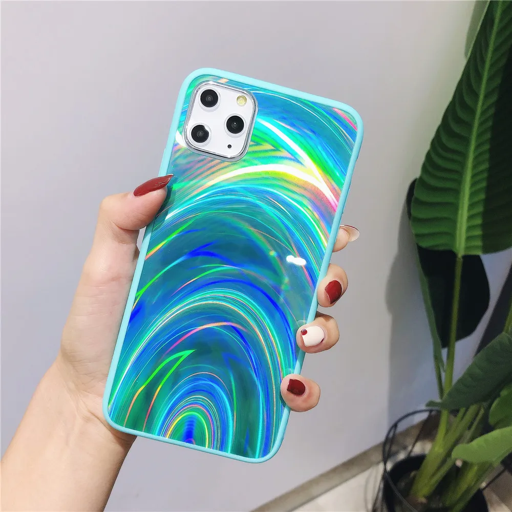 Чехол для телефона Huawei Y7 Prime Y9 2019 цветной градиентный из закаленного радужного