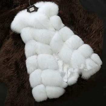 

New Fur High Vest coat Luxury Faux Fox Warm Women Coat Vests Winter Fashion furs Women's Coats Jacket Gilet Veste