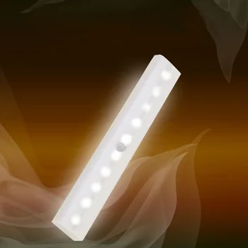 

Motion Sensor Night Light 10 LED Battery Powered Wireless IR Infrared for Wardrobe Cupboard Closet Kitchen Bedroom Night Lamp