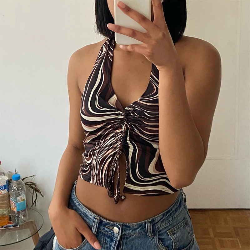 Brown Cami Tie Up-cloth