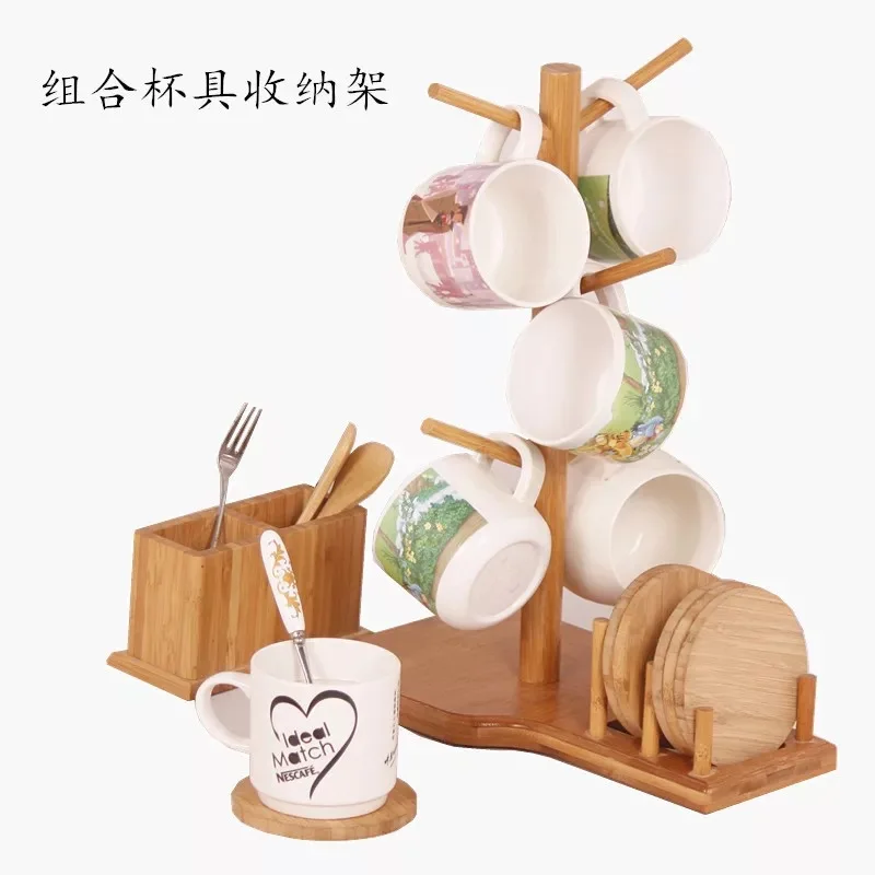Moso bamboo подстаканник простой дерево подстаканник деревянная кружка для организации хранения дома креативная стеклянная полка для пластикового стеллажа