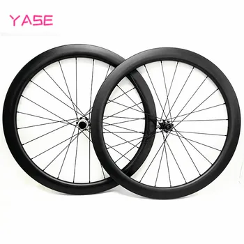 

road 700c bicycle wheel 100x12 142x12mm Powerway CT31 straight pull Central lock carbon wheels 50x26mm tubular carbon disc wheel