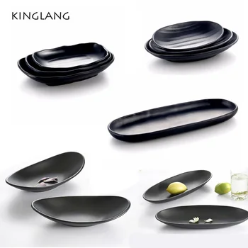 

Hot sale plastic dinnerware three sizes platter sashimi sushi korean restaurant use plate