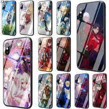 Чехол для телефона EWAU Fate Stay Night из закаленного стекла для iPhone 5 5S SE 6 6s 7 8 plus X XR XS 11 pro Max