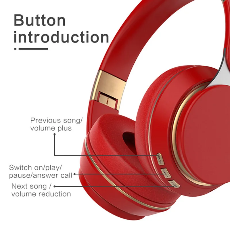 Oppselve Wireless Headphones Bluetooth Earphone 5 0 Foldable 3D Bass Stereo Noise Reduction Gaming Headset Mic For Mobile PC MP3