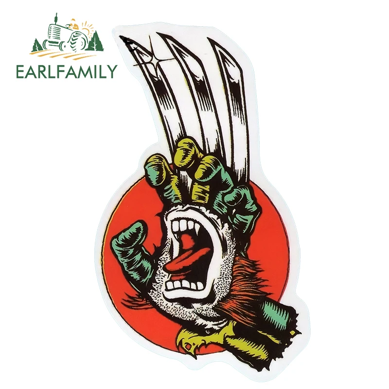 

EARLFAMILY 13cm x 7.8cm Screaming Hand Wolverine Vinyl Car Sticker Surfing Skating Board Large Waterproof Decal Side Stickers