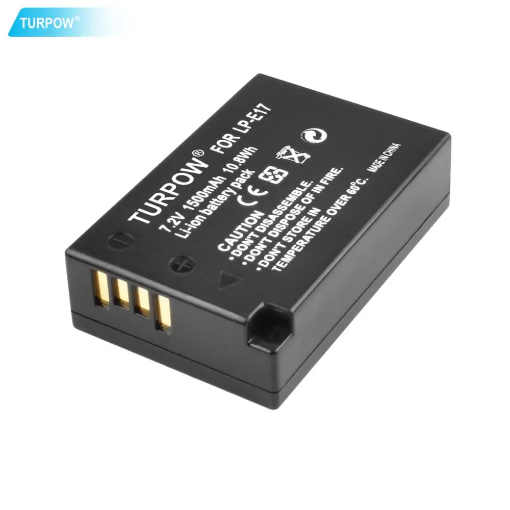 

Turpow 1500mAh LPE17 LP E17 LP-E17 Battery+LCD Dual Charger for Canon EOS 200D M3 M6 750D 760D T6i T6s 800D 8000D Kiss X8i L10