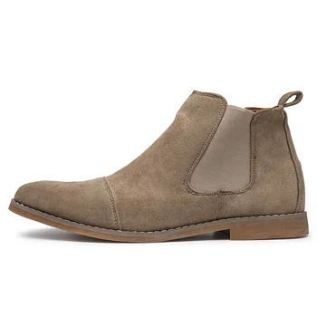

Chelsea boot men winter plus Suede pointed high-top high-side booties with a trend of nubuck leather Martin boots