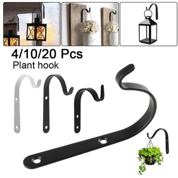 

Lantern Hanger Planter Hook Bracket Durable Black Iron Wall Light Hook Bracket Garden Hanging Basket Wind Chimes Garden Hanger