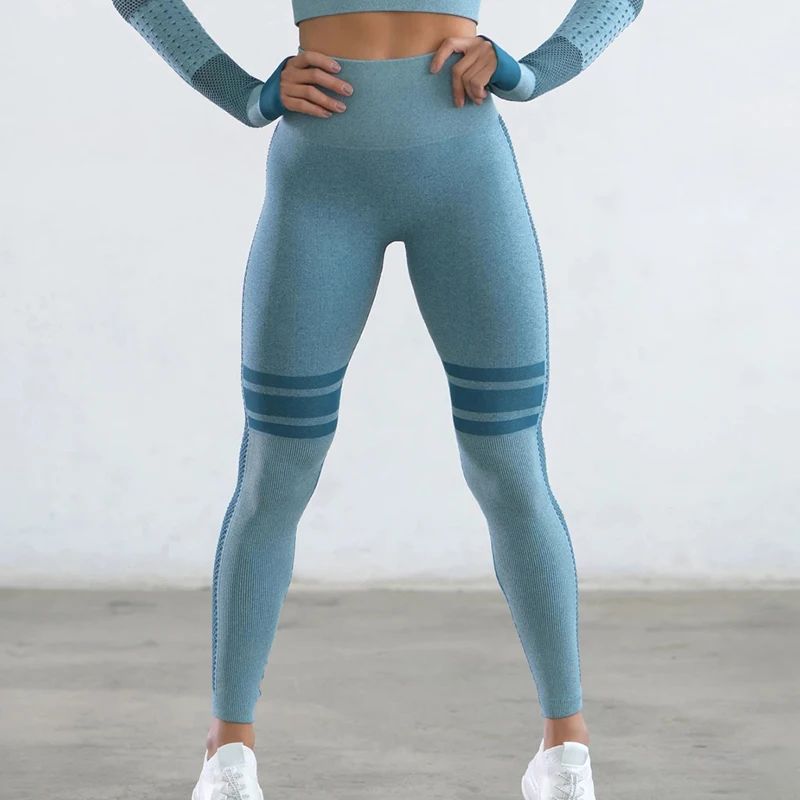 Бесшовный костюм для йоги, 2 шт., спортивные футболки, укороченный топ, бесшовные леггинсы, спортивный комплект, одежда для спортзала, фитнес-костюм, комплект для тренировок, Femme