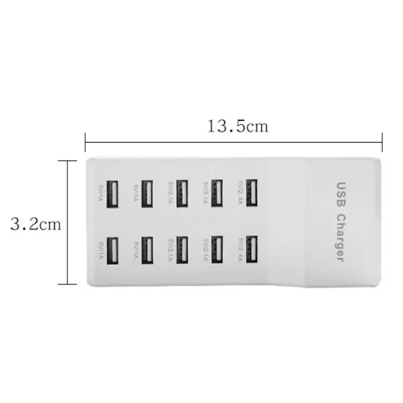 Универсальное 4/10 Портовое USB Проводное зарядное устройство 2x2. 4A 4x2A 4x1A портативное зарядное устройство для смартфонов с европейской вилкой