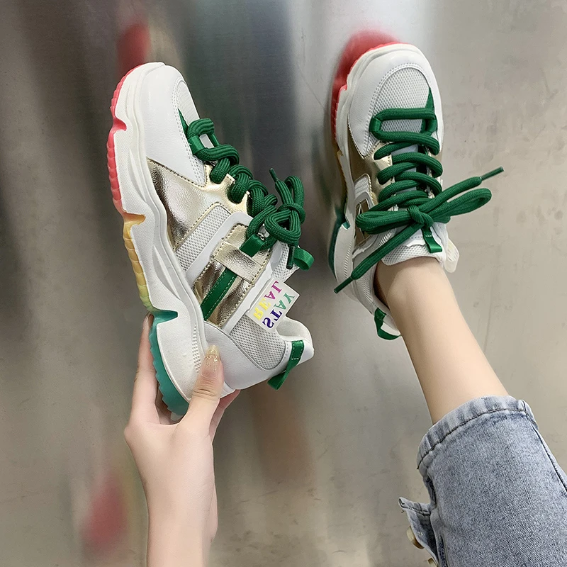 

Platform Sneakers Chunky Summer Women Lace Up Designers Fashion Casual Shoes Woman Comfortable Vulcanized Shoes Basket Female