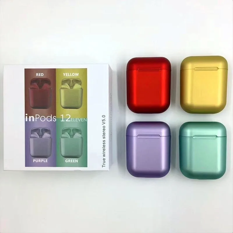 Inpods 12 Bluetooth наушники 5,0 беспроводные наушники спортивные наушники TWS гарнитура Сенсорное управление для телефона дропшиппинг