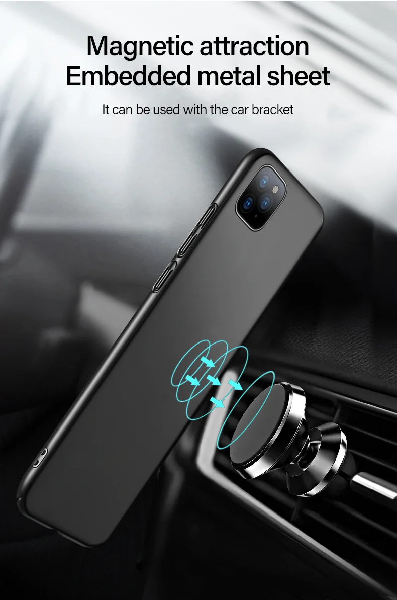 Ultra-thin Magnetic Hard Matte PC Phone Case For iPhone 13 12 11 Pro max SE XSmax XR X 8 7 6 Plus Frosted Protection Cover Shell iphone 12 pro max silicone case