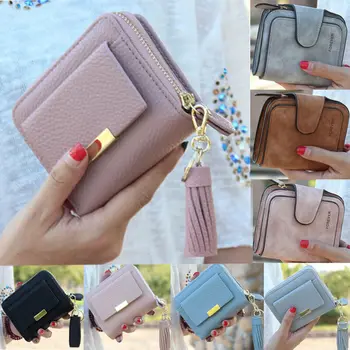

Women Small Wallet PU Leather Modis Lady Short Solid Coin Card Bag Purse Pocket Purse Zipper Clutch Bag Women Wallets