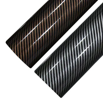 

6D Shiny Black High Gloss Auto Sticker Sheet Smooth Carbon Fiber Pattern Car Film Wrap Decal For Automobile Roofs Trunk