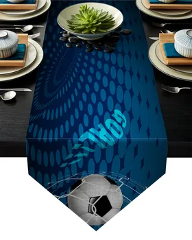 

Soccer Curtains Balls Football Design Table Runner Table Flag Home Party Decorative Tablecloth Table Runners for Wedding