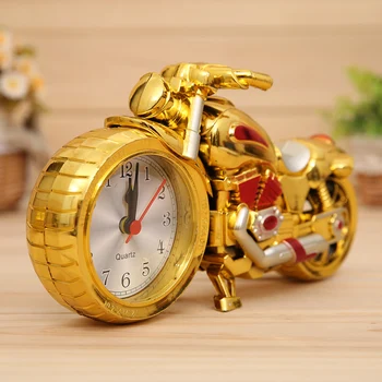 

Vintage Motorcycle Figurine Alarm Clock Bedside Mute Digital Wake up Clock Student Child BirthdayGift Home Decoration Modern
