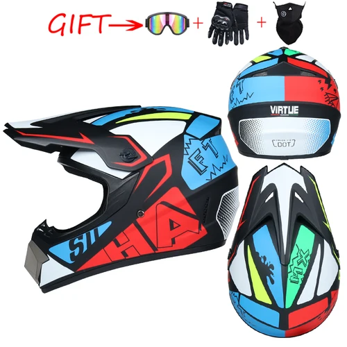 Casco-모터크로스 헬멧, 다운힐 안전모, ATV, 모터사이클, 어린이 바이크 안전모, Abs, 1KG, 남녀 공용 2