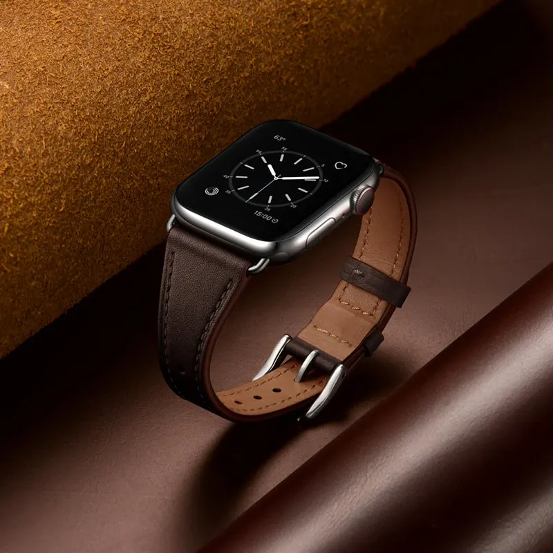 ASHEI ремешок из натуральной кожи для часов Apple Watch Series 5/4 44 мм 40 мм Ремешки для наручных часов iWatch Apple Watch 42 мм 38 мм серия 3/2/1