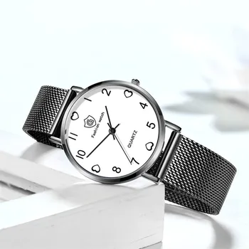 

Fashionable Temperament Female Mesh Belt Watch Quartz Analog Round Ladies Bracelet for Women's watches for lady Clock Watch