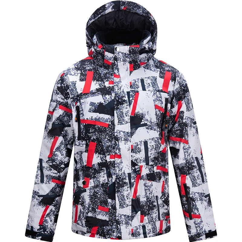 Лыжные куртки мужские теплые водонепроницаемые куртки ветрозащитная флисовая куртка сноуборд и Лыжная куртка зимняя уличная Большая куртка - Цвет: color2