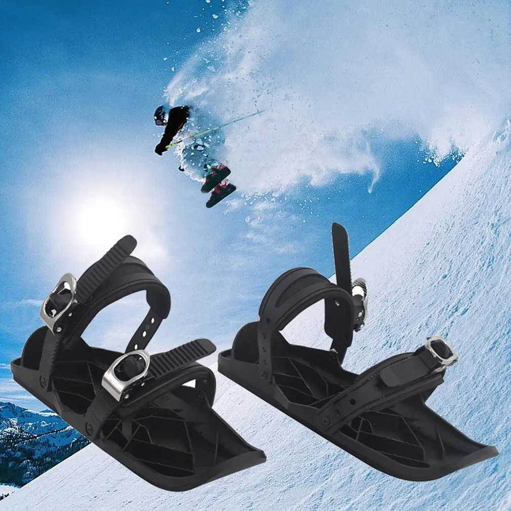 

Mini Ski Skates For Snow The Short Skiboard Snowblades Shoes Adjustable Bindings Portable Skiing Shoes