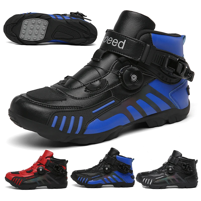 

Men Motorcycle Boots Motorbike Riding Racing Boots Off-Road Shoes Moto Bike SPEED Protective Gear Cycling Sneaker Bicycle Shoes