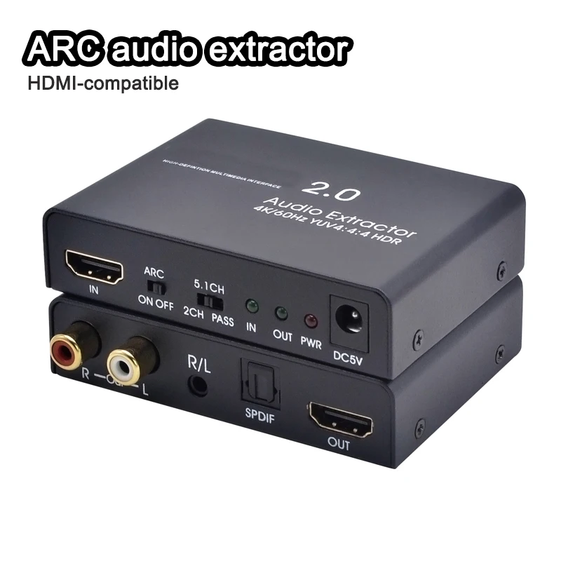 HDMI-совместимый аудио экстрактор ARC сплиттер 4K/60 Гц YUV4:4:4 HDR HD 3 5 мм оптические TOSLINK