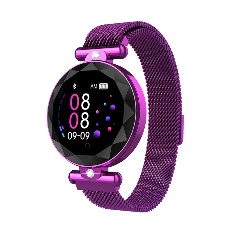 

Women Smart Watch Blood Pressure Heart Rate Sleep Monitor Pedometer Gift for Girl -Purple