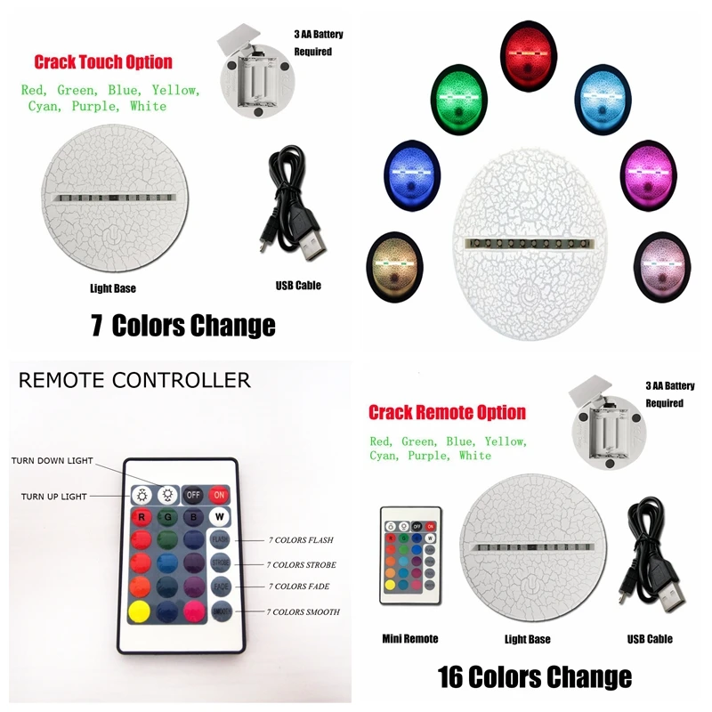 Рик и Морти 3D светодиодный Ночной светильник, 7 цветов, сменная ...