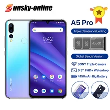 Смартфон Global Dual 4G UMIDIGI A5 Pro с 6 3 дюймовым дисплеем ОЗУ 4 Гб ПЗУ 32 ГБ