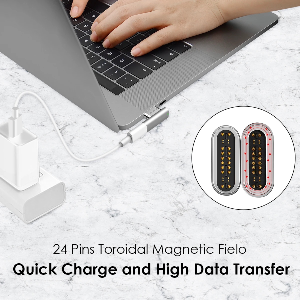 

24 шпильки Тип C разъем с разъемом MagSafe для Поддержка до 100W 40 ГБ/сек. PD передачи данных 5K @ 60 Гц видео Выход USB-C кабель Высокое качество