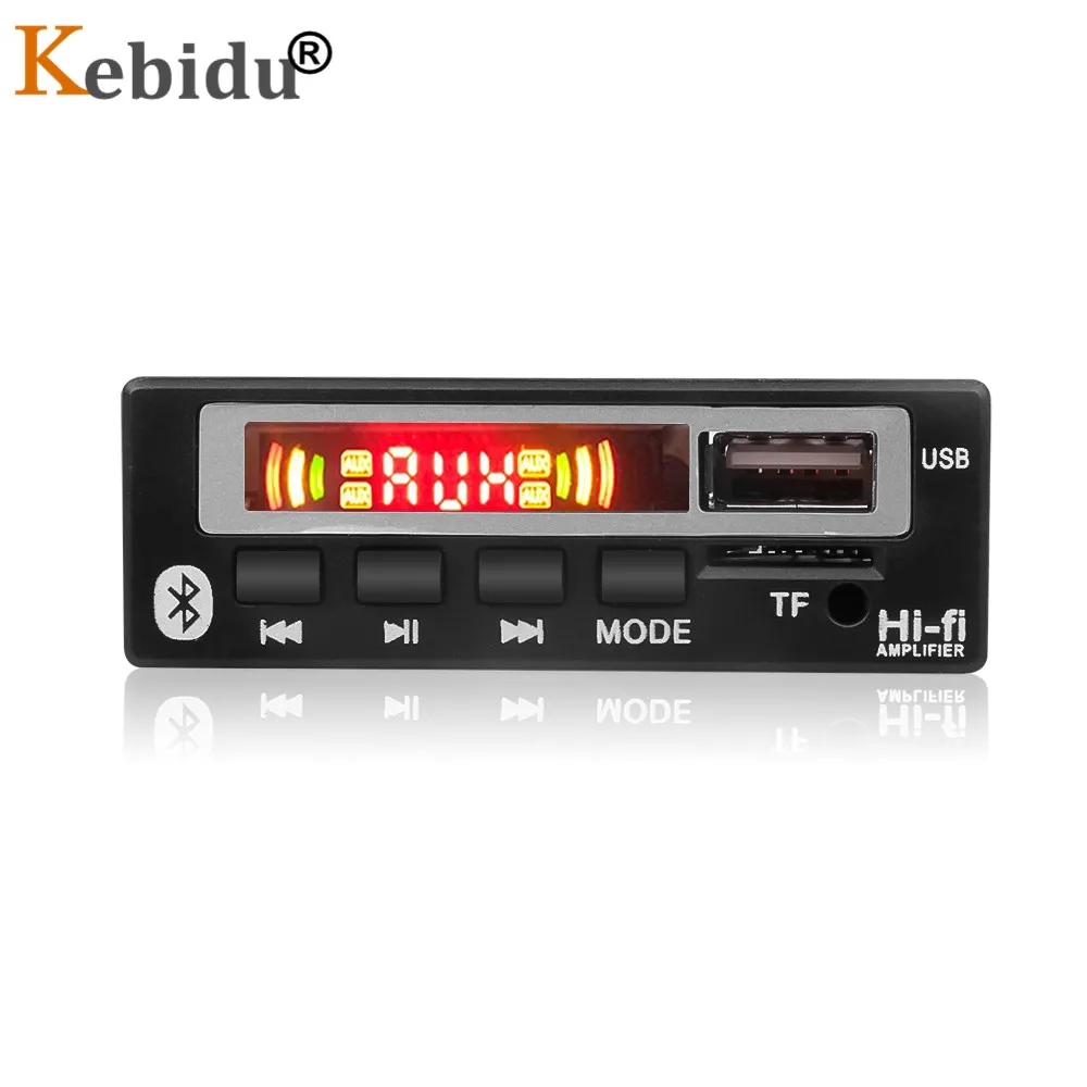Kebidu беспроводной Bluetooth 5,0 MP3 WMA WAV декодер доска 5 в 12 В аудио модуль цветной экран USB TF FM радио для автомобиля аксессуары
